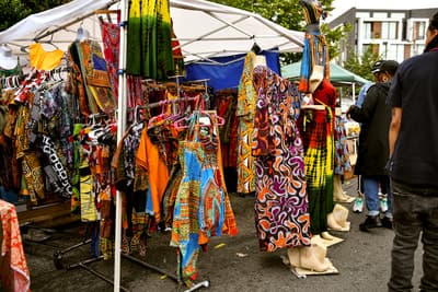 Artisan jewelry and crafts on display at the festival marketplace